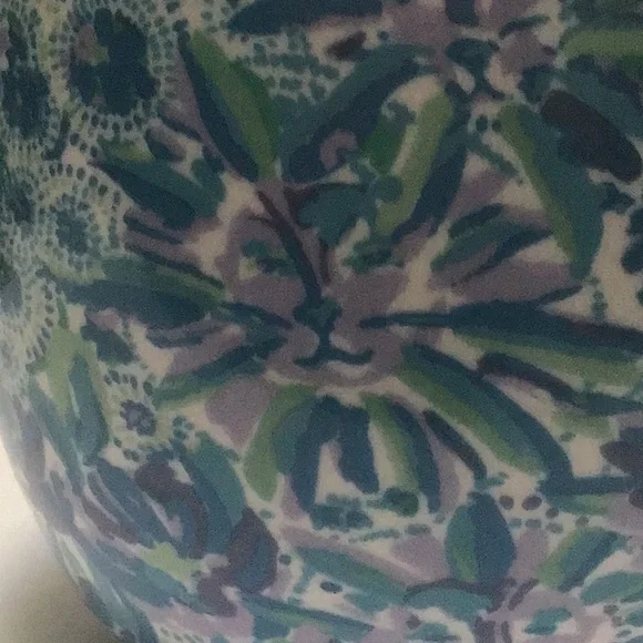 Lily Pulitzer Blue Purple Green Floral Gilt Gold Handle Large Tea Coffee Cup - Picture 10 of 10